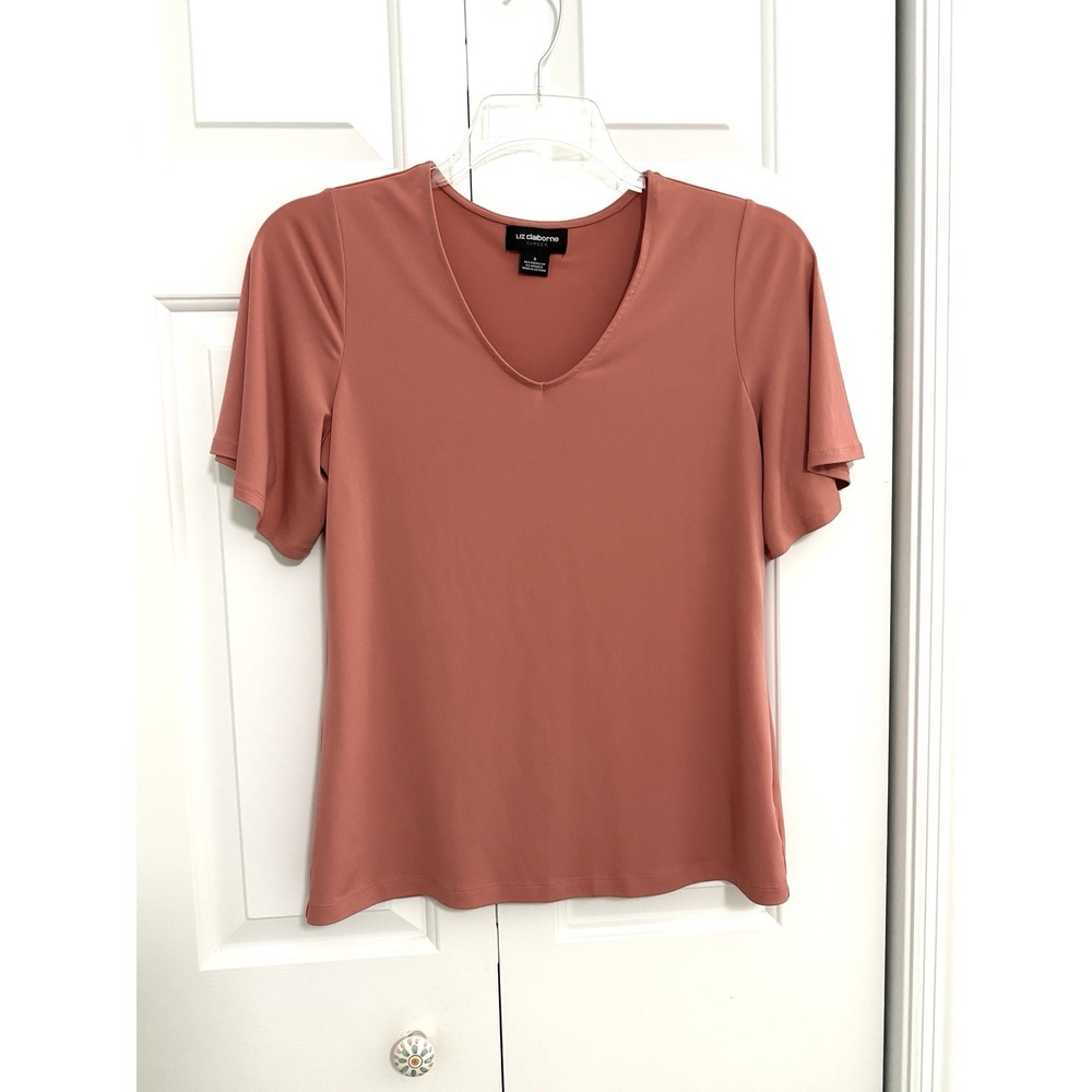 Liz Claiborne Career brand‎ Dark Pink dressy blouse size S